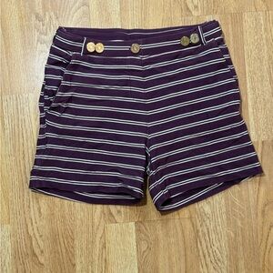 Charlies Purple Striped High Waist Shorts